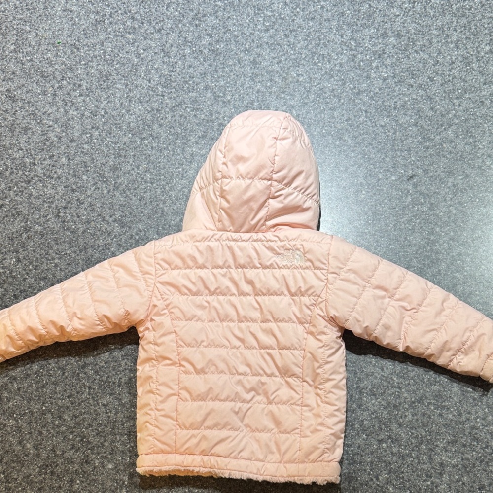 The North Face Kids Pink Puffer Jacket with Hood - Picture 3 of 5